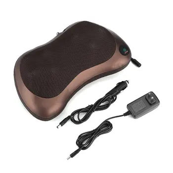 

EU Plug Multi-function Neck Waist Back Leg Body Massager Car Home Massage Pillow Cushion Electric Infrared Heating Massager