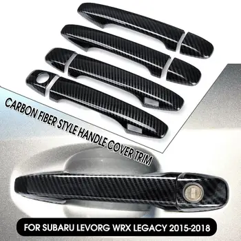

Black Carbon Fiber Style Exterior Door Handle Cover For Subaru Legacy For Levorg 15-18 For Forester For XV Crosstrek 13-17