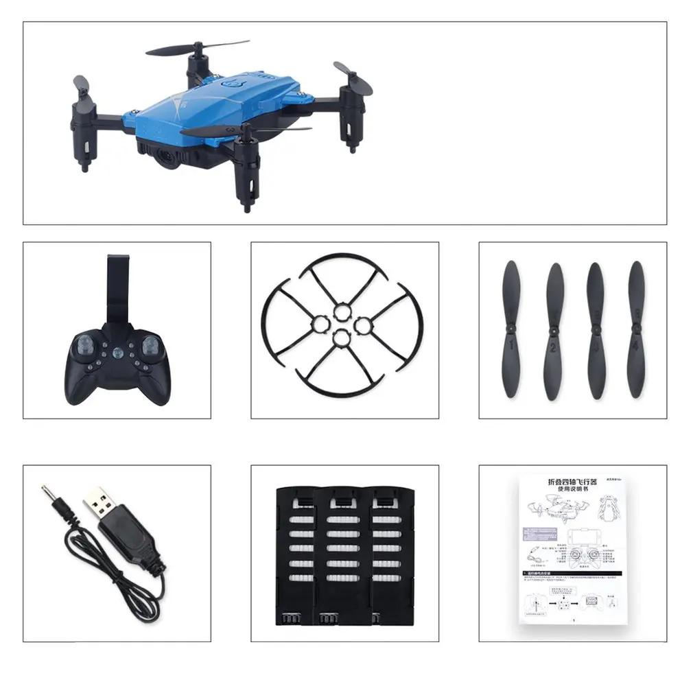 blue Горячая LF602 2,4G мини FPV складной Радиоуправляемый квадрокоптер Дрон самолет с 0.3MP Wi-Fi камера жесты селфи высота удержания 3 батареи - Цвет: blue