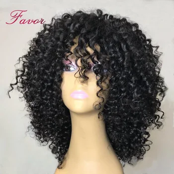

Curly Human Hair Wigs Peruvian Remy Hair Machine Made Hair Wigs Preplucked Bleached Knots For Women With Baby Hair