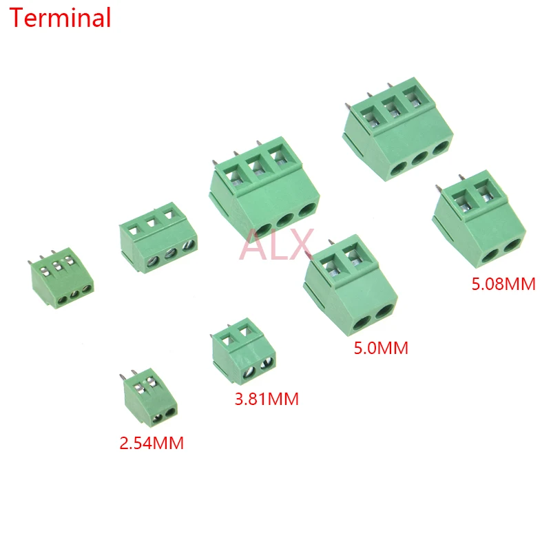 10 шт. KF120/KF128 2 54/3 81/5 0/5 08 шаг 2P/3P Прямой штырь pcb винтовой клеммный блок коннектор 2PIN