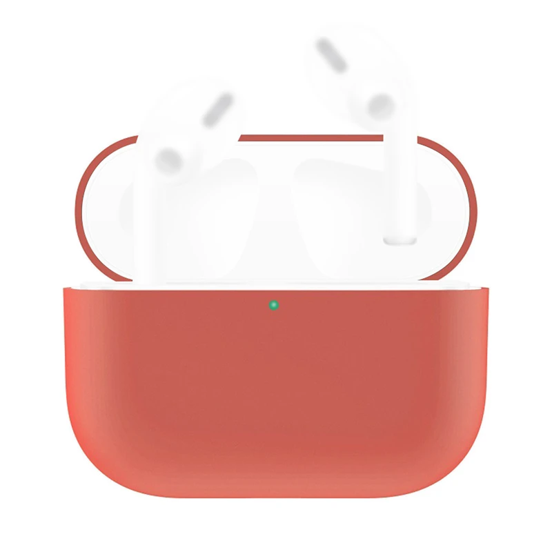 Beautiful solid color earphone case For AirPods Pro 2019 Wireless Charging Case Silicone Protective Cover Skin 1102#B