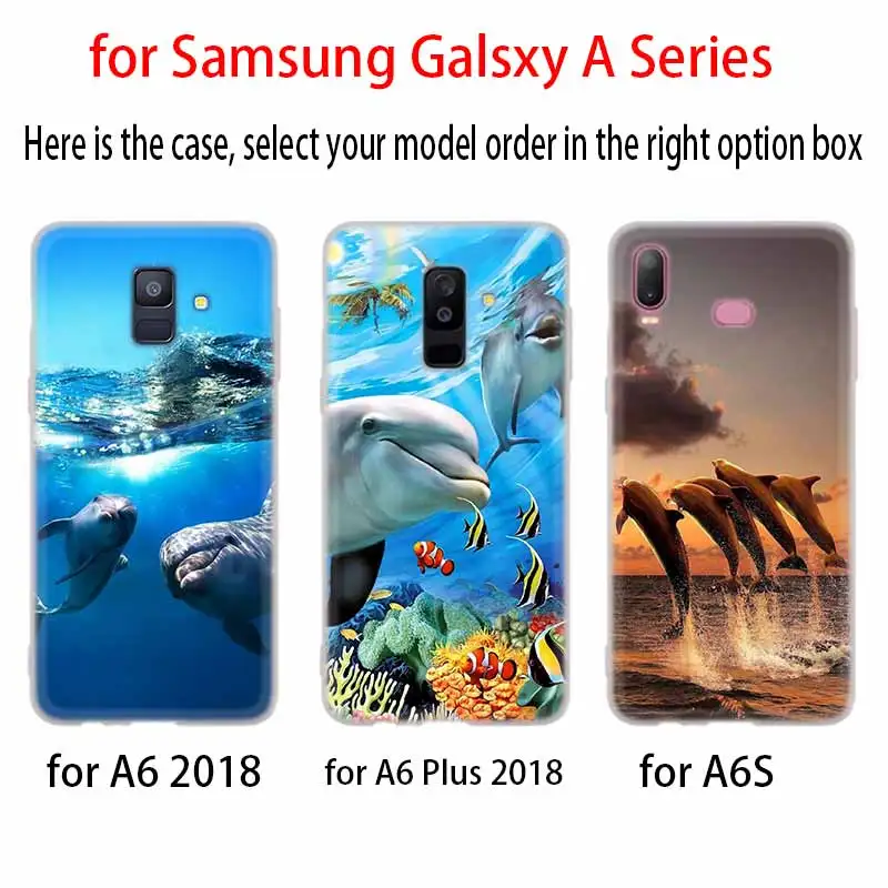 Прекрасный Дельфин чехол силиконовый защитный для телефона Samsung A50 A70 A80 A30 A40 A90 A6 A8