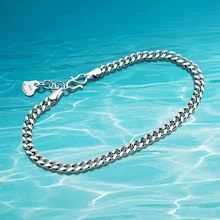 Новые полки! 925 чистого серебра мужской браслет, модные популярные мужские аксессуары цепь хлыст, ширина 4 мм