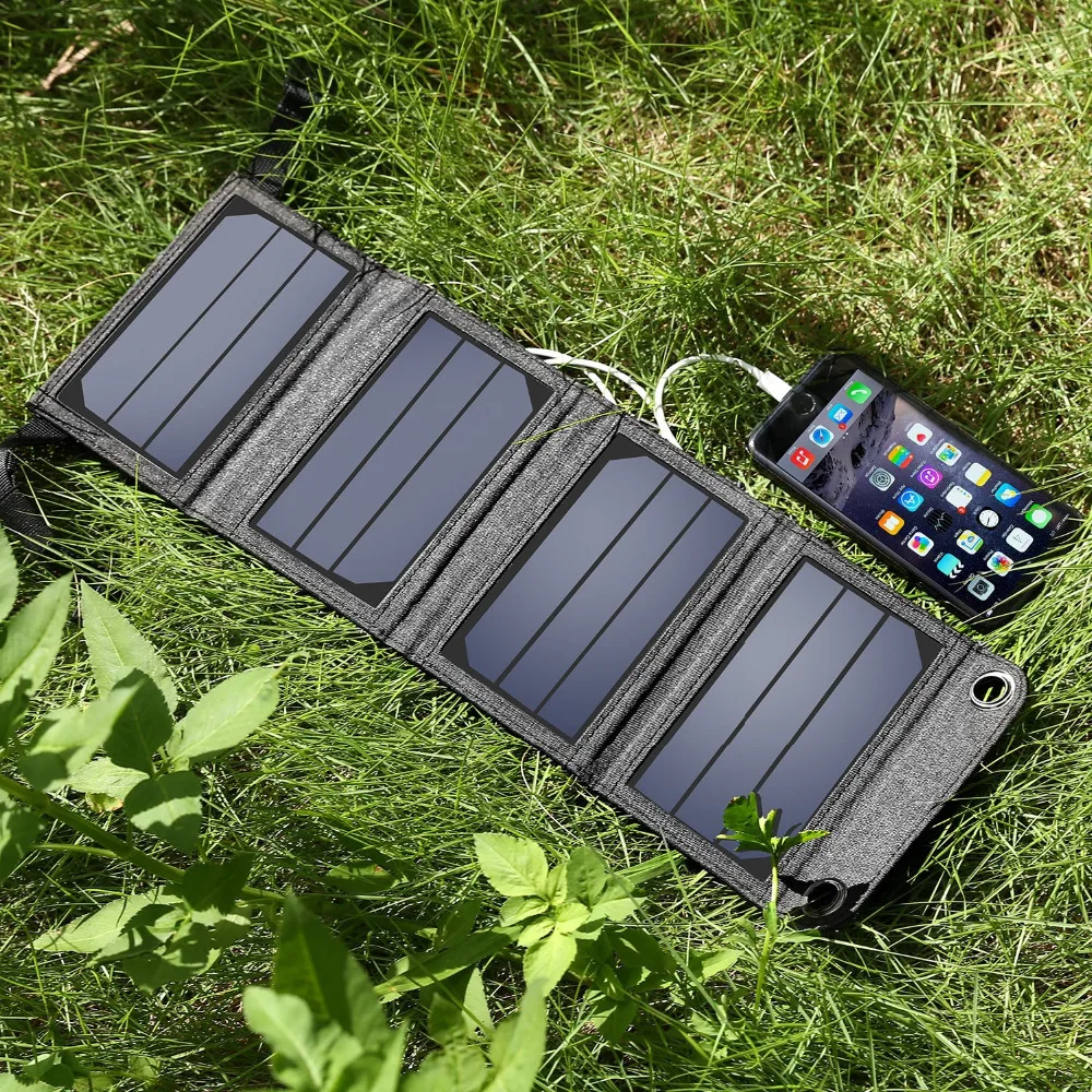 Suaoki Портативный 7 Вт складной солнечной панели солнечное зарядное устройство 5 В 1A USB выход Мобильный банк питания для зарядки телефона Outdoo