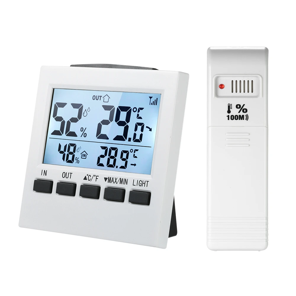 Digital LCD Display Outdoor Indoor_Thermometer Hygrometer Temperature Humidity @ 
