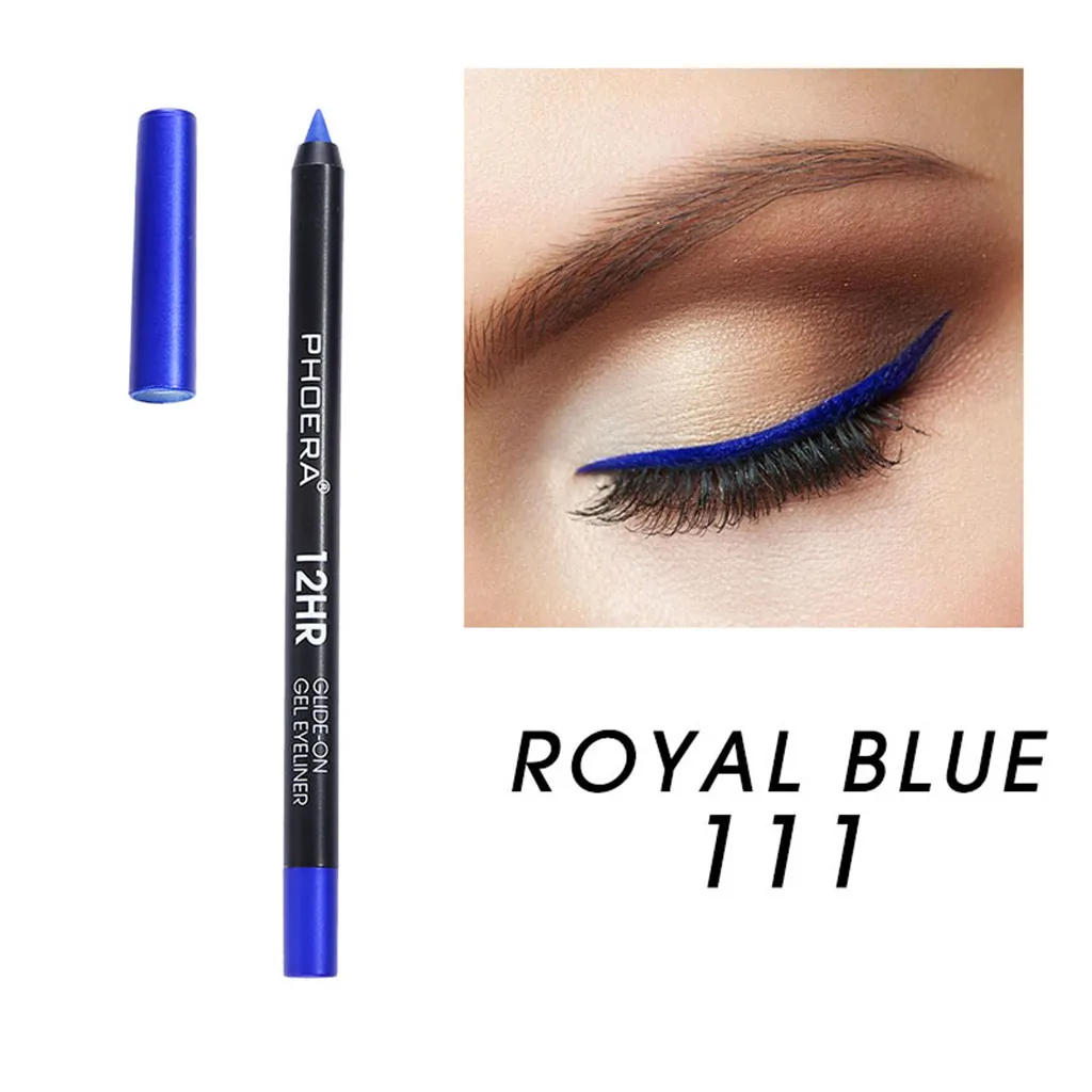 Горячая Мода PHOERA Glide-On гелевая подводка для глаз Металлические Блестящие дымчатые глаза тени для век Водонепроницаемый Жидкий Блестящий подводка для глаз тени для век красота - Цвет: 111-royal-blue