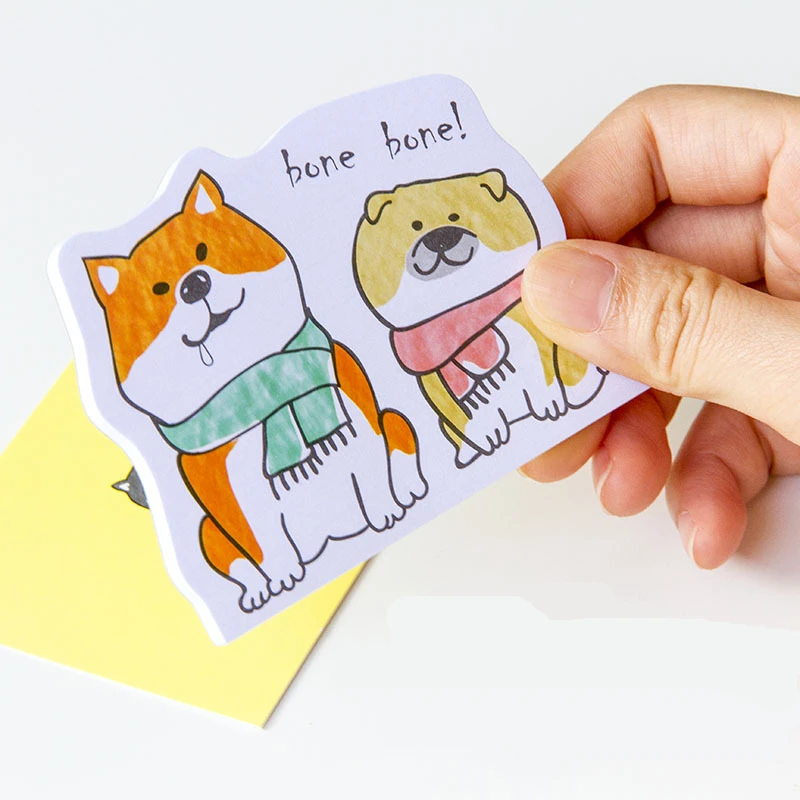 

50PCS Loose Leaf Stationery Memo Pad Kawaii Sticky Notes Cartoon Dog Series Note Pad Student Creative Gift Office School Supply