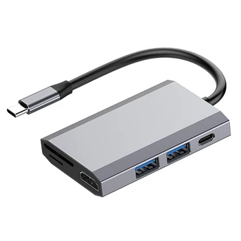 

6 in 1 USB C Hub /Type C Data Hub with 6-Port 2 USB 2.0 +4K HDMI +TF +Micro-SD +Type C PD Ports