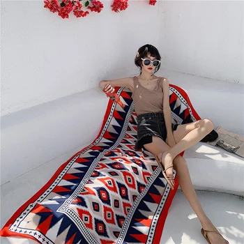

New fashion women's fashion temperament wild holiday shawl comfortable soft outdoor print Fame style summer spring sun scarf