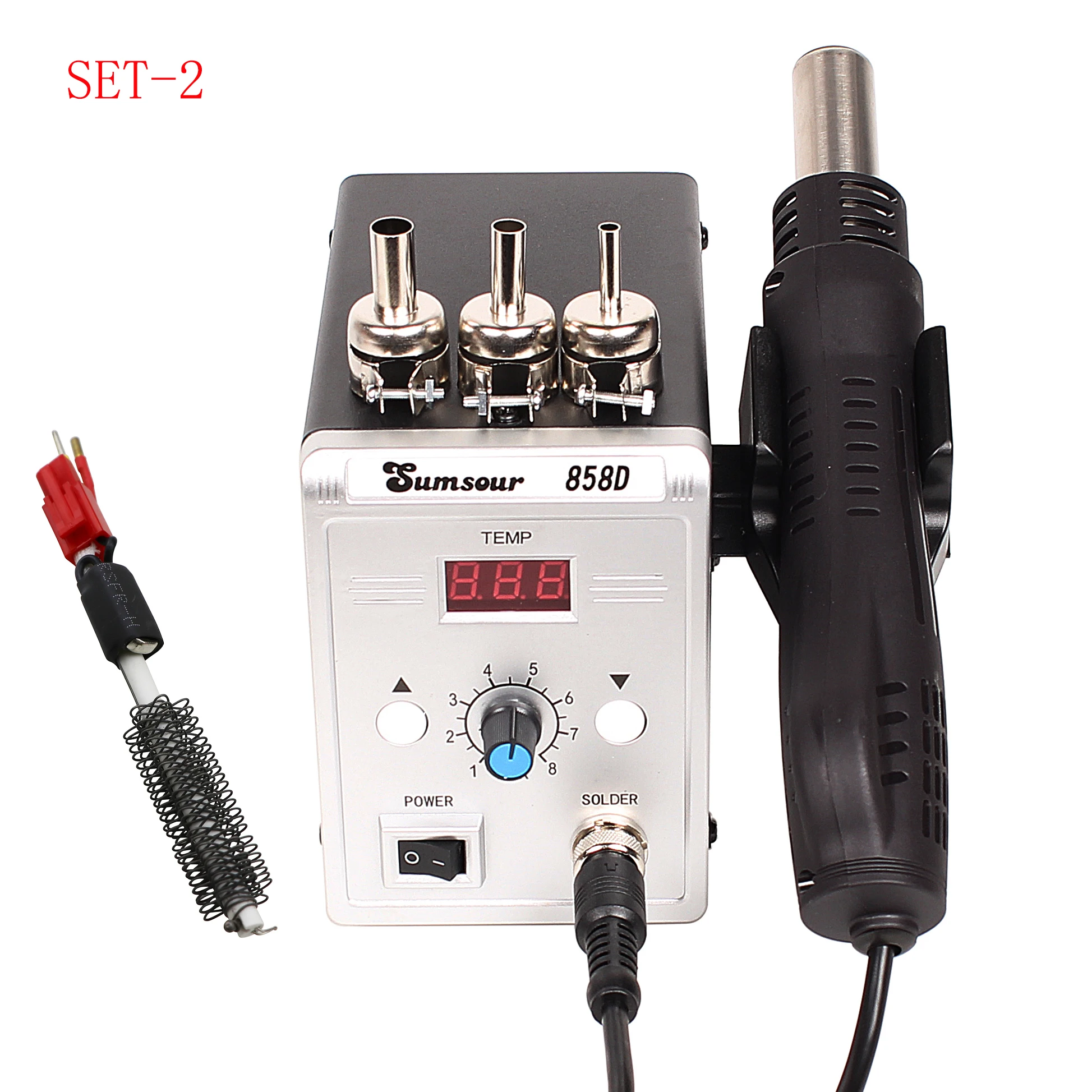 heat gun argos Hot Air Gun 858D 700W BGA Rework Solder Station Soldering Heat Air Gun Station 220V / 110V For SMD SMT Welding Repair With Gifts electric scissors