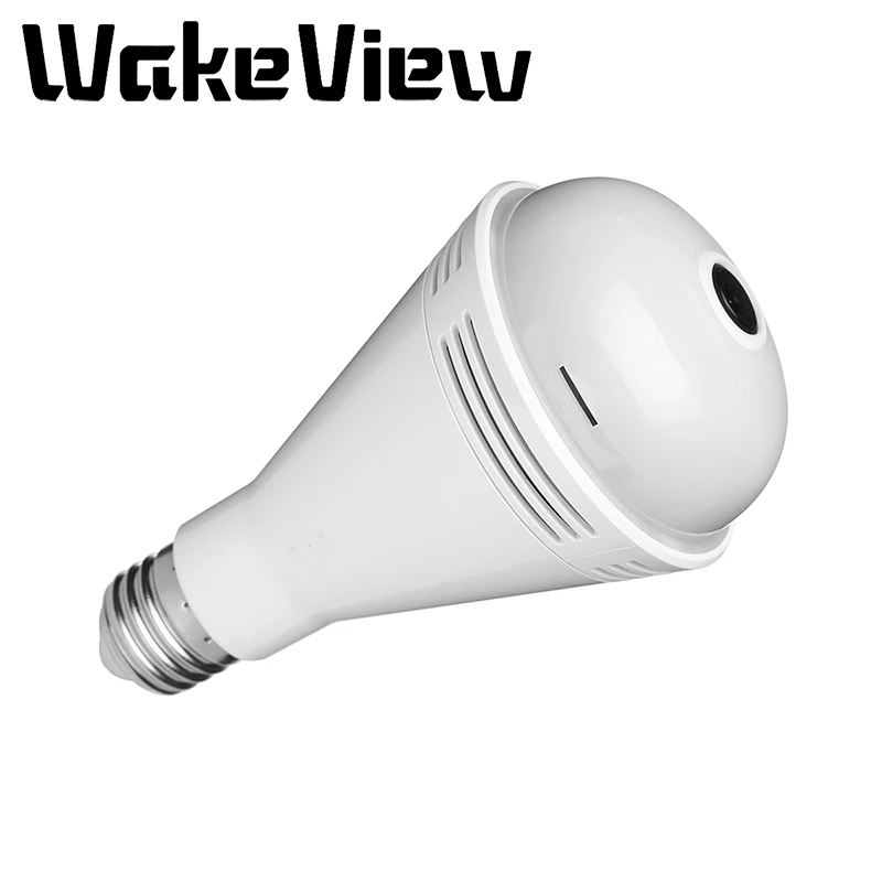 WakeView 2MP Bluetooth Music Camera Wireless Panoramic Home Surveillance Security WiFi CCTV Fisheye Bulb Lamp 1080P IP Camera