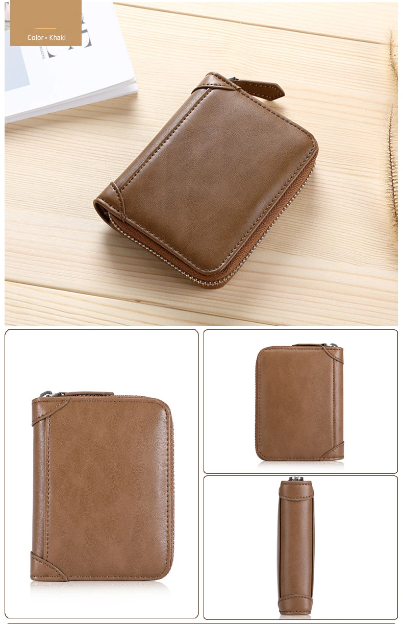 SOUTH GOOSE New Genuine Leather Card Wallet Anti-RFID Men Business Credit Card Holder Women ID Passport Purse Multi-card Clutch