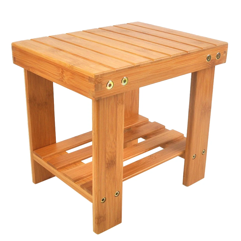 

Children Bench Stool Bathroom Shower Bamboo Wood Stool For Storage Stand Clothes Washing Fishing