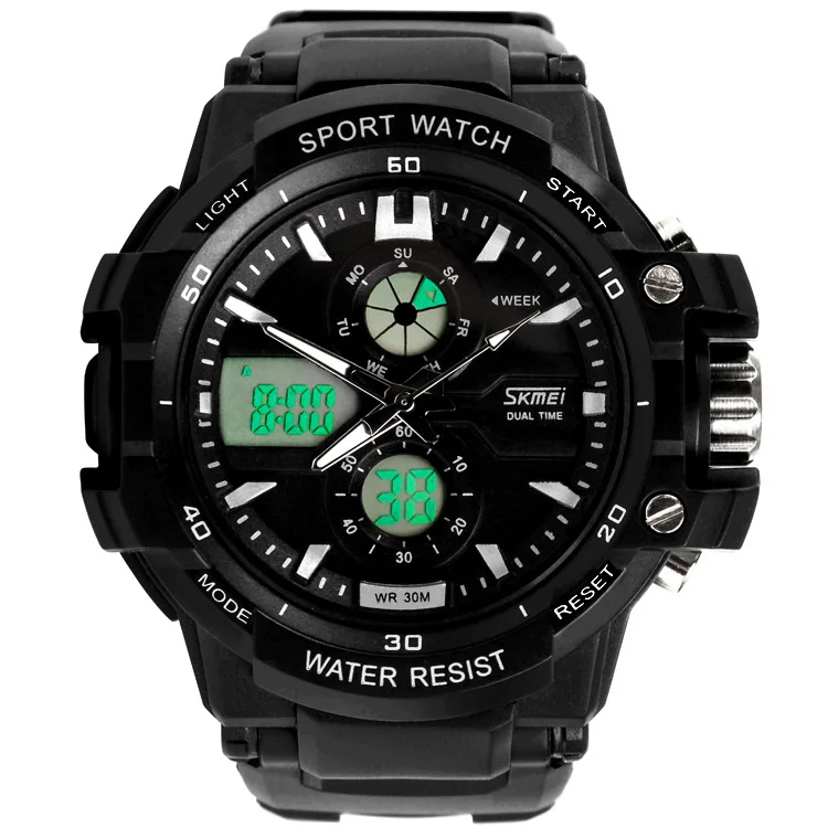 

Skmei 0990 Waterproof Watch Multi-functional Sports Dual Display Watches Night Light Outdoor Mountain Climbing