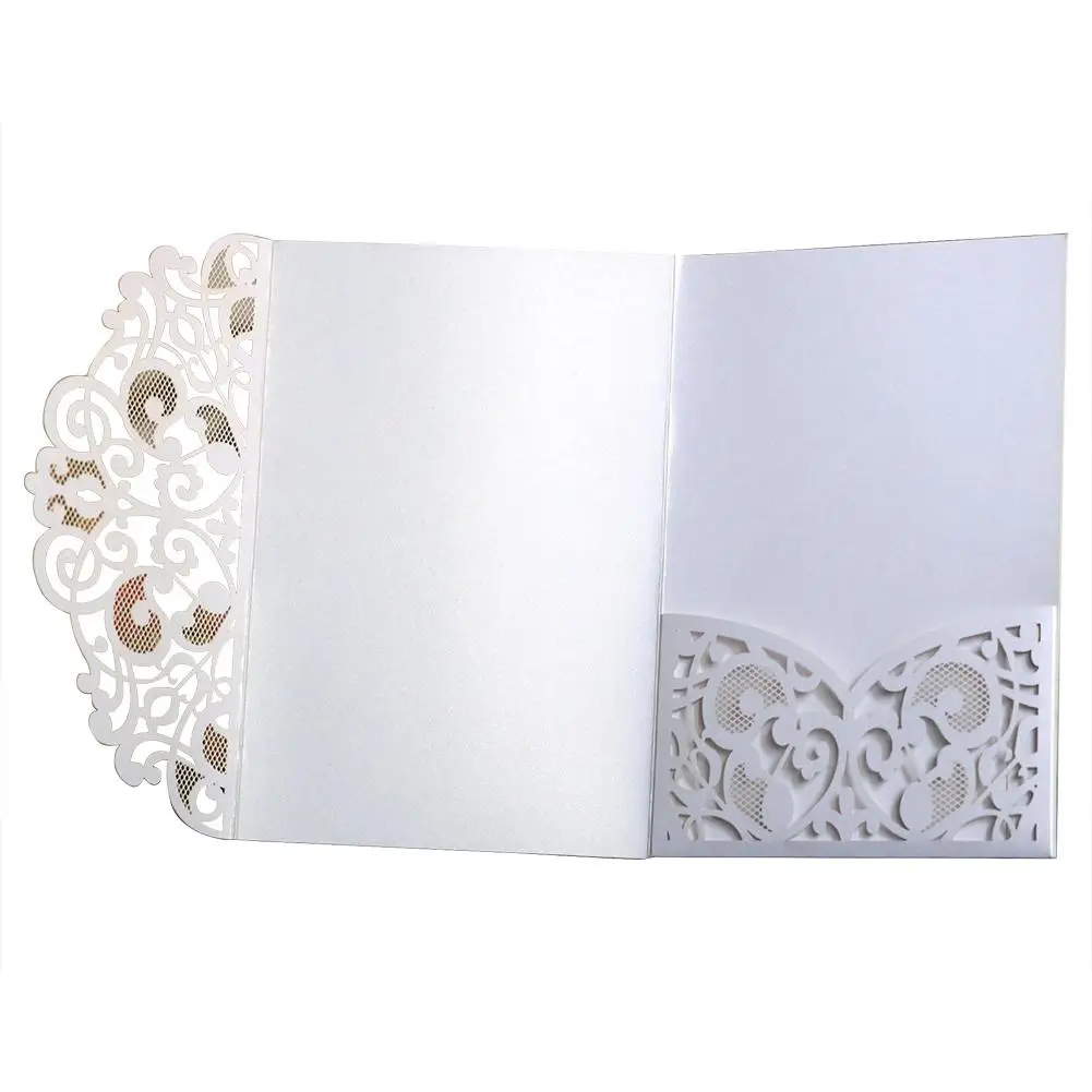  10PCS European Style Laser Cut Wedding Invitations Cards Tri-Fold Lace Business Invitation Cards We - 4.00005E+12