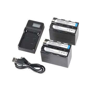 

For Sony NP-F960 / 970 full decoding 7.2V 6600mAh battery 2 + LCD screen USB single charge + USB cable