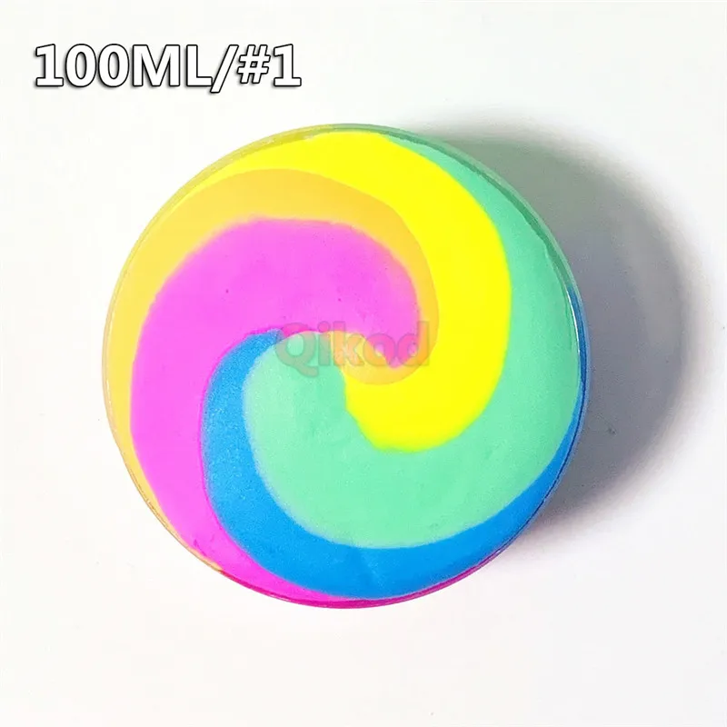 100ML Slime 1 Горячий Радужный пушистый глиняный Гуль для слизистый Пластилин игрушка для снятия стресса пищевой фруктовый ароматизатор глина для сухого воздуха DIY мягкий детский подарок - Цвет: 100ML Slime 1