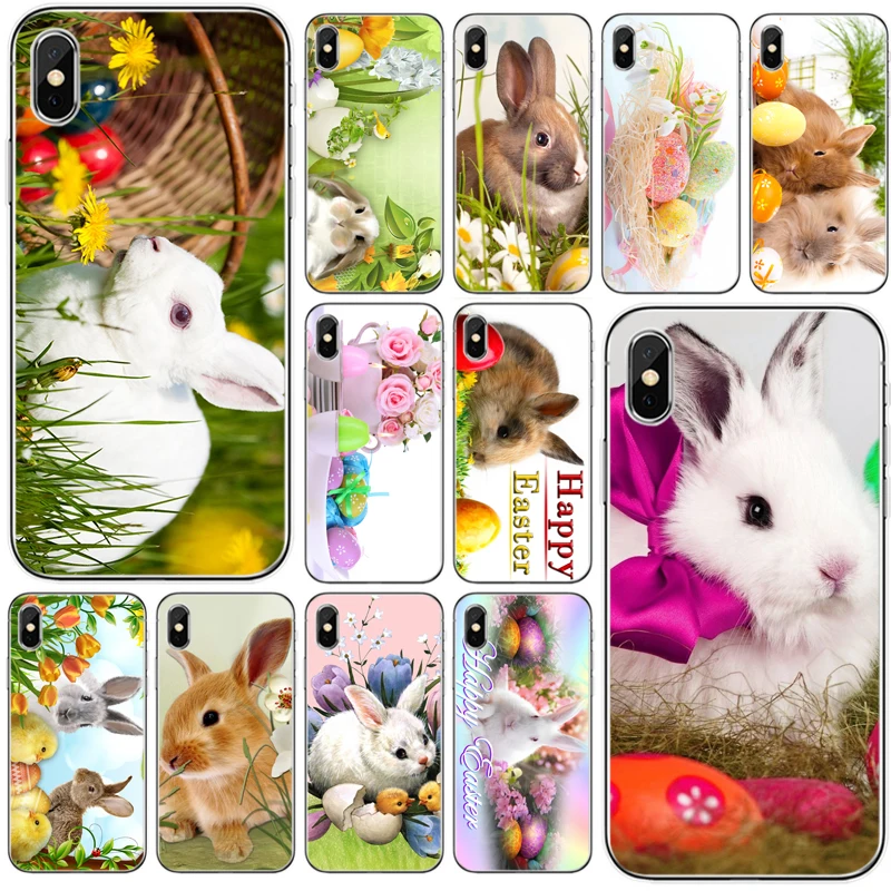 1 чехол для телефона Happy Easter Bunn Rabbit мягкий силиконовый из ТПУ iPhone 5 5S SE 6 6plus 7 8 plus X XS XR