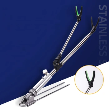 

1.5M - 2.4M Fishing Rod Pole Rack V Holder Bracket Support Stand Fishing Rods Holders Adjustable Stainless Steel Tools for Beach