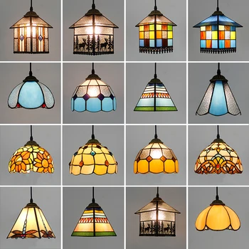 

Artpad Turkish Colorful Glass Pendent Light Fixtures Kitchen Bedroom Bar Corridor Balcony E27 Base Bulb Home Lightings