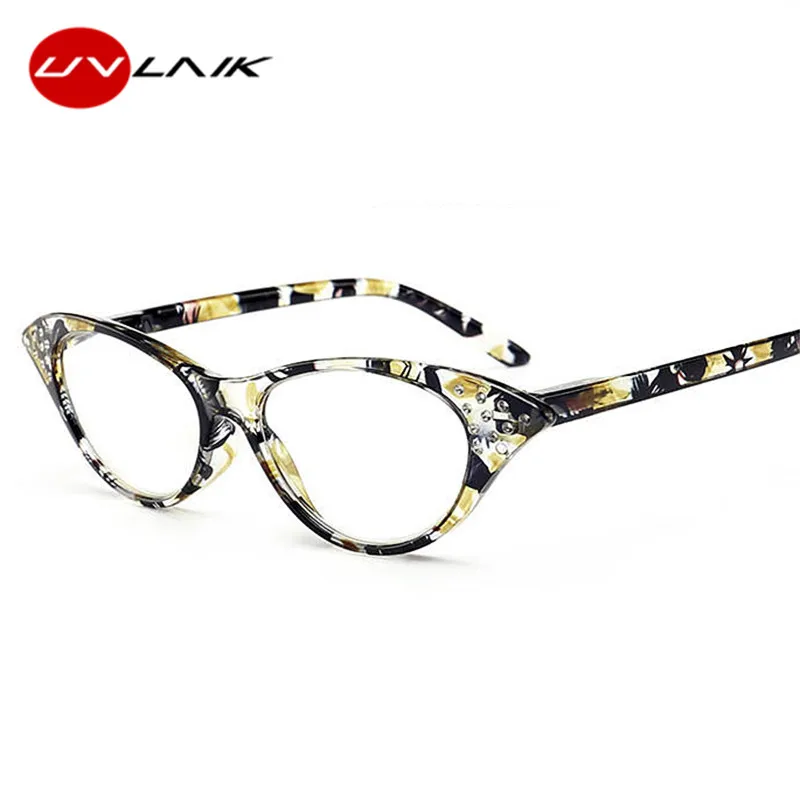 UVLAIK, Ретро стиль, близорукость, прозрачные очки, оправа для женщин, компьютерные очки, алмаз, весна, шарнир, оптические очки, оправа