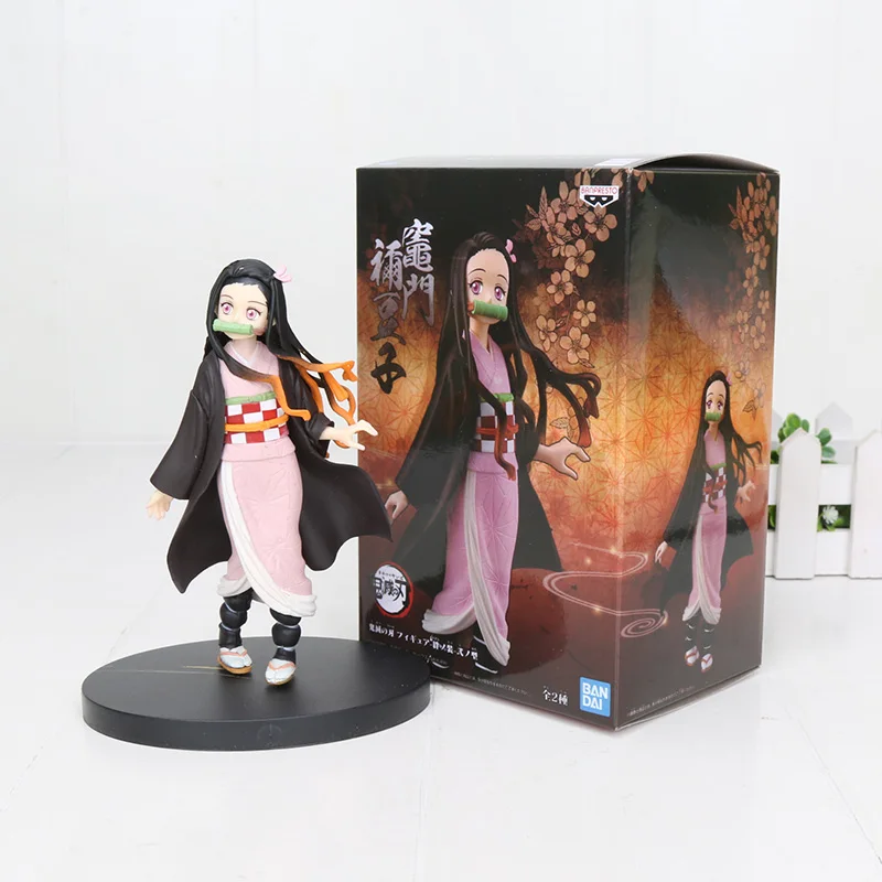 Nezuko in box 16 см Kamado Tanjirou Kamado Nezuko Фигурка Игрушка Аниме демон убийца Kimetsu no Yaiba ПВХ фигурка модель игрушки - Цвет: Nezuko in box