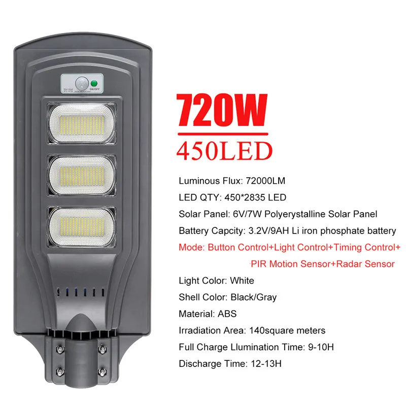 US $30.45 240W 480W 720W LED Solar Street Light Waterproof IP65 Solar Campus Lamp Outdoor Lighting for Walkway and Pathway