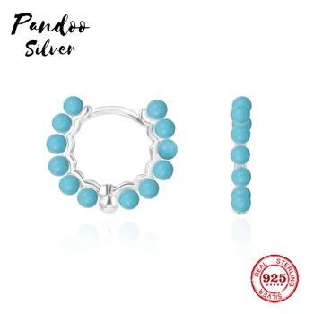 

Fashion Charm Sterling Silver Original 1:1 Replica,Valentine Hoop Light Blue Earrings With Stone Jewelry Gift For Female