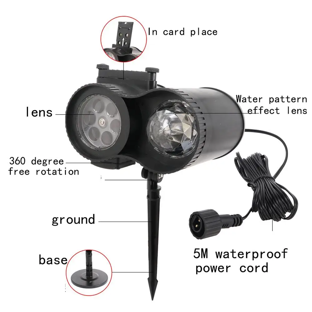 Projector Lights Landscape Lamp Animated Projection Lamp Beautiful Portable Double Cylinder 15W Black Christmas Moving
