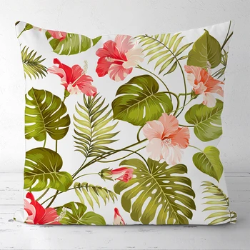 

Custom Pillowcase Cover Rainforest Leaves Square Zipper Pillow Cover Print Your Pictures 20x20cm,35x35cm(one side)200608