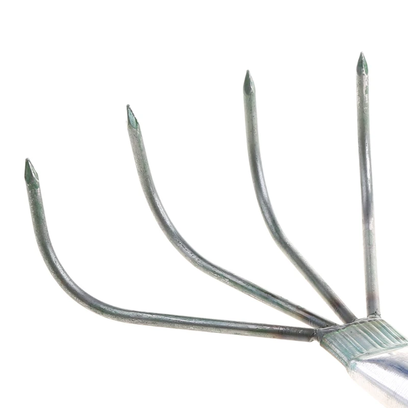Agricultural Carbon Steel Four-toothed Tines Rake Small Handle Peanut Lawn Leaf Tweezers Garden Tools