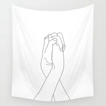 

Abstract Line Tapestry Art Wall Hanging Tapestry Simple Line Wall Decor Bedspread Yoga Mat Lover Hand Picnic Cloth Home Living