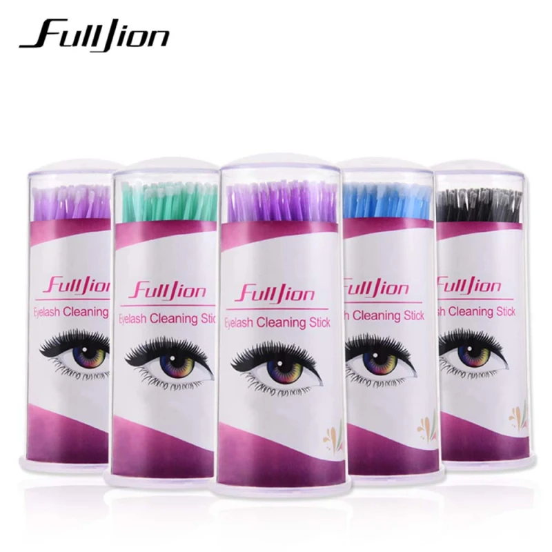 

100Pcs Disposable Eyelash Cotton Swab Micro Brushes Eyelashes Extension Cleaning Sticks Brushes For Eyes Mascara Remove Makeup