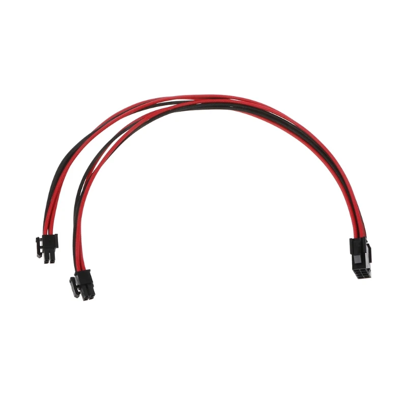 CPU 8Pin ATX Power Supply Female to Male Power Extension Cable Black Red Sleeved 5