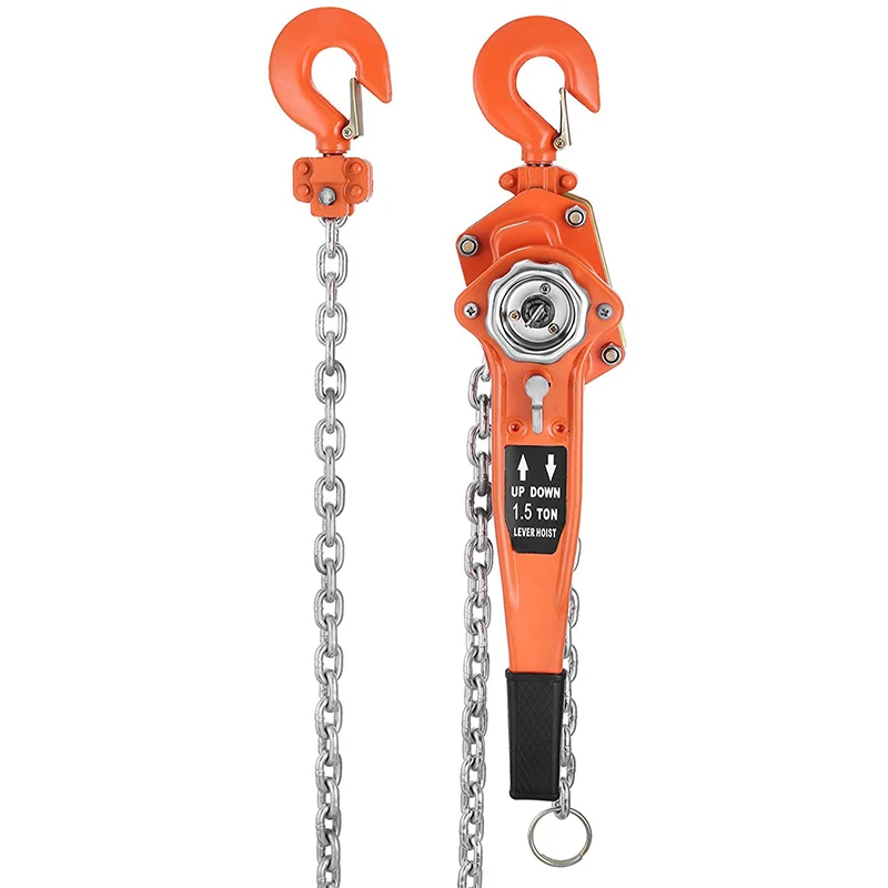 

1-1/2 Ton Lift Lever Block Chain Hoist 5 Feet Chain Come Along Portable Come Along Puller Lift Hoist