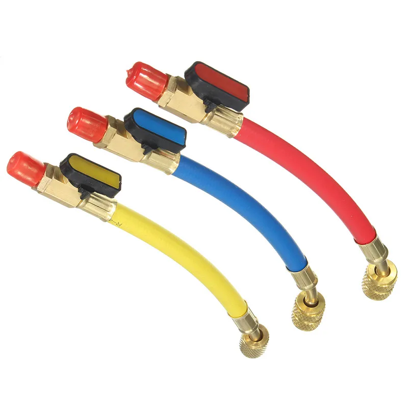 19cm Car Refrigeration Air Conditioning AC Diagnostic Manifold Pressure Gauge Hoses Tool Set R134A 800PSI | Автомобили и