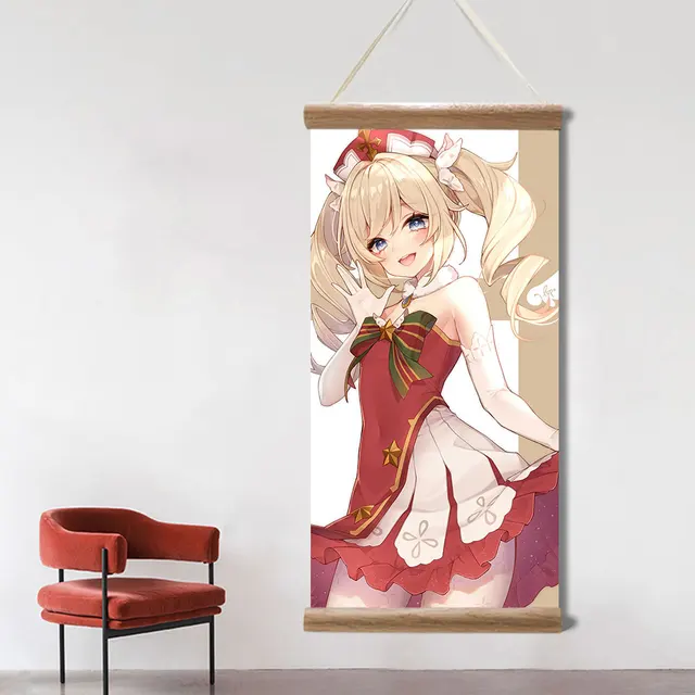 Genshin Impact Poster Barbara Ganyu Xiao Sexy Anime Picture Wall Canvas Posters Art Game Scroll Paintings for Living Room Decor HXSU009010