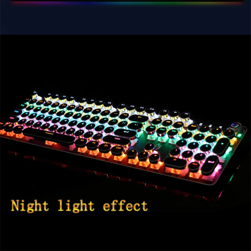 Teclado mecánico para juegos, teclas redondas de 104 teclas, Panel de Metal retroiluminado, con cable USB, para ordenador portátil PCB - Imagen 5