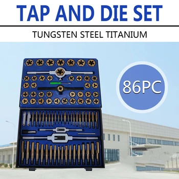 

VEVOR 86PC Tap and Die Set Combination Metric Tap and Die Tungsten Steel Titanium SAE and Metric Tool