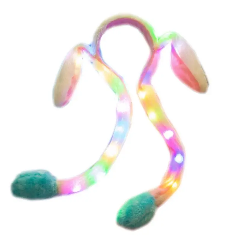 Синий Милый светодиодный головной убор для женщин и девочек с изображением кролика с подушками безопасности, детские длинные плюшевые игрушки с кроликом, обруч для волос, реквизит для фото вечеринок - Цвет: Синий