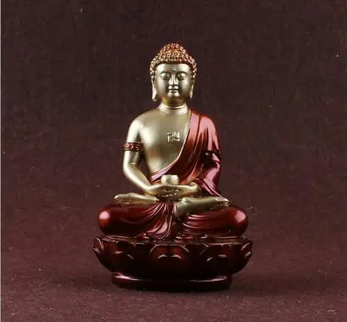 

Chinese Resin Handicraft Shakyamuni Buddha Statue Medicine Guru Amitabha Trikala Lotus Seat