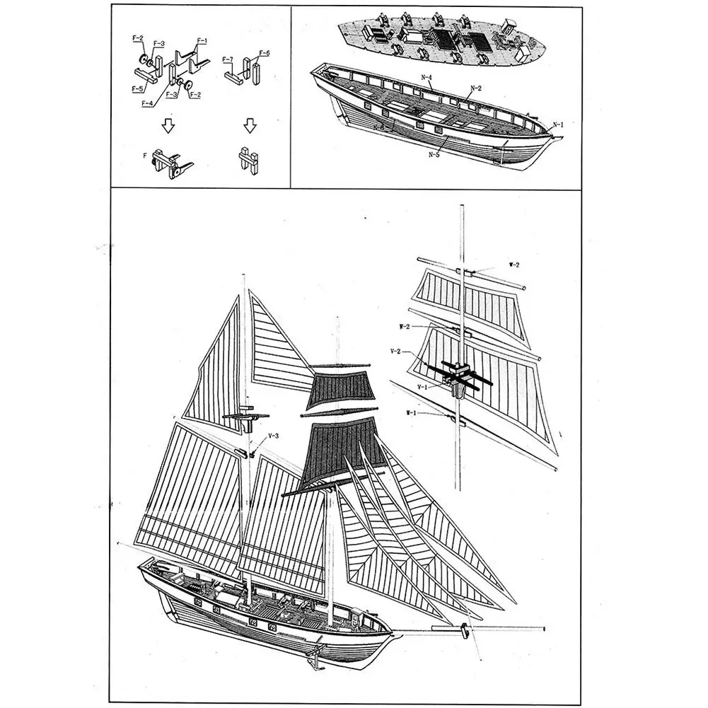 Деревянная модель корабля игрушечный корабль Харви Парусная модель Собранный деревянный комплект DIY D30 сборка строительных комплектов