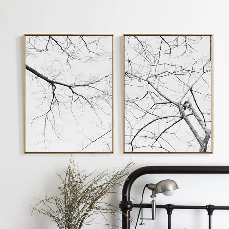 RuoGuan Modern posters Tree branch canvas painting wall art pictures for living room Nordic Home Decor No Frame SH-710 | Дом и сад