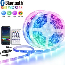 Bluetooth conduziu a luz de tira usb rgbic ws2812b 20m 30m 5v rgb smd 5050 fita flexível diodo tv backlight decoração da sala