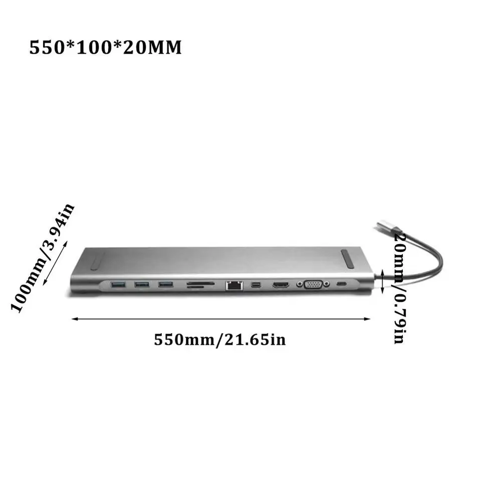 USB C док-станция для ноутбука 11 в 1 многопортовый USB C концентратор адаптер зарядки питания для Chromebooks/MacBook Pro