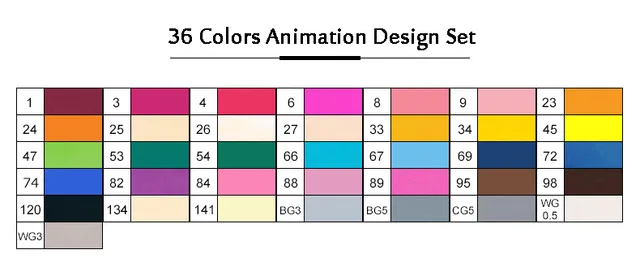TOUCHNEW спиртовые маркеры 30/36 цветов двойной головы эскиз маркеры набор кистей и ручек для рисования манга дизайн маркеры искусства - Цвет: 30 Animation Set