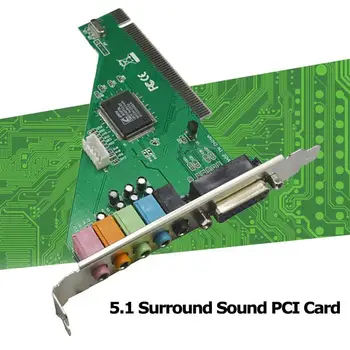 

4 Channel 5.1 Surround 3D PC PCI Sound Audio Card w/Game MIDI Port Sound Card For PC Windows XP/7/8/10