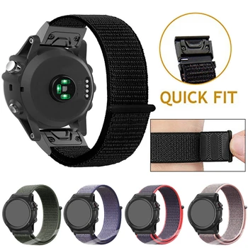 

22mm 26mm Watch Band Wriststrap for Garmin Fenix 5 5x Plus 6 6x Pro 3 HR Easy Fit Quick Release Watchband Nylon Bracelet Straps
