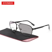 EVUNHUO большая рамка фотохромные бифокальные очки для чтения мужские диоптрические пресбиопические очки UV400 Солнцезащитные очки+ 1,0-3,0